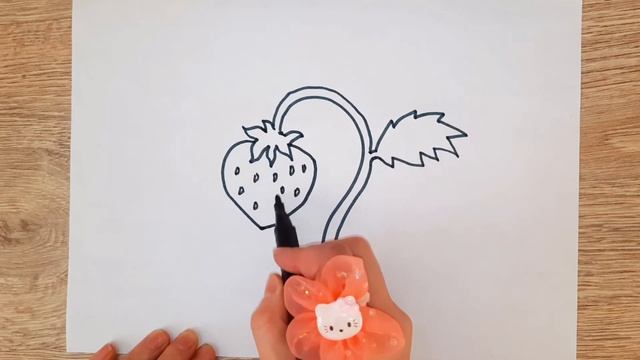 как нарисовать клубнику how to draw a strawberry смотреть онлайн