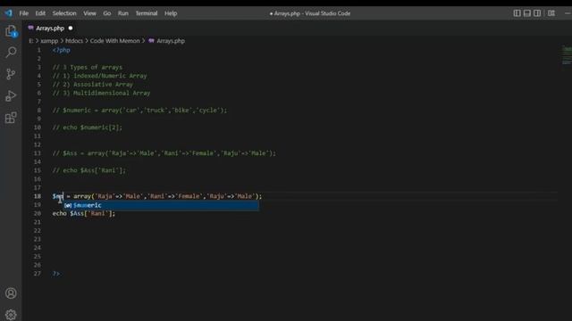 Types Of Arrays In PHP In Hindi / Urdu | Numeric, Associative & Multidimensional | PHP Tutorials смотреть онлайн