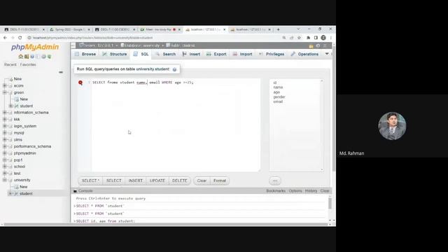 Select, , Update, Delete in SQL based on condition || Where condition || Database Design lab || смотреть онлайн
