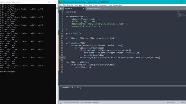 File Sorting Program Python смотреть онлайн
