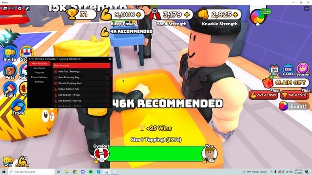 Arm Wrestle Simulator Script GUI / Hack (AUTOFARM, INFINITE WINS, AND MORE) *PASTEBIN* смотреть онлайн