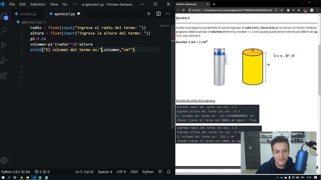 2.12 Calcular el volumen de un cilindro | Programar desde cero en Python смотреть онлайн