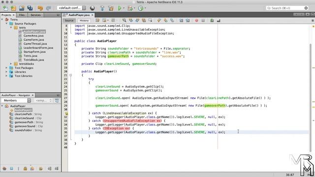 OOP with Java: 19. Tetris Game with Java Swing (Part IX. Adding sounds and building the game) смотреть онлайн