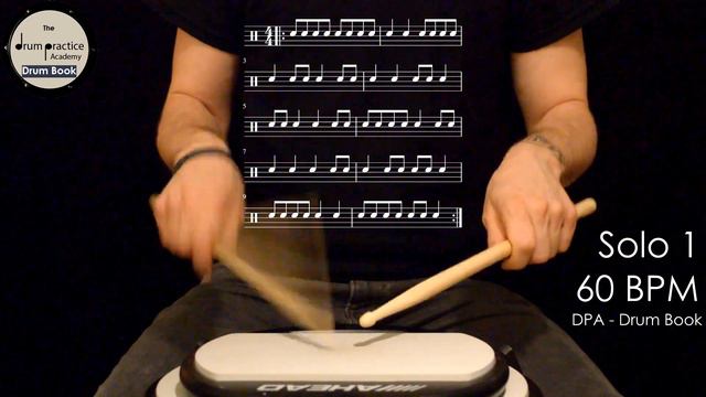 HOW TO PLAY YOUR FIRST DRUM SOLO | Beginner Drum Lesson for Practice Pad | Snare Solo 1 at 60 bpm смотреть онлайн