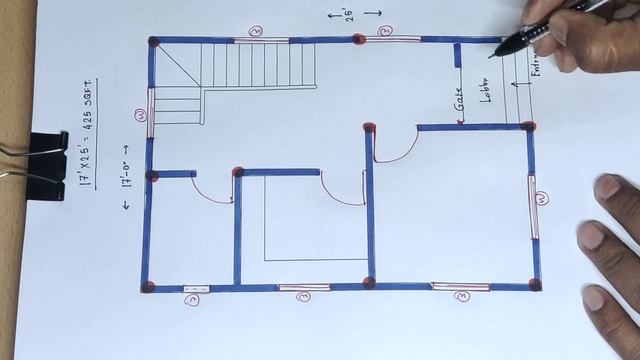 17 X 25 House Design II 425 Sqft Small House Plan II 17 X 25 Home Design