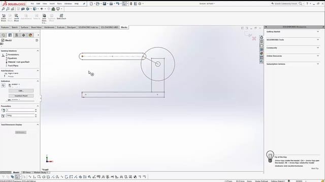 Kinematic tutorial -Sketch Block; save block; Insert Block -part -1 смотреть онлайн