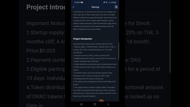 Пресейл токена DINOX на бирже gate.io. смотреть онлайн