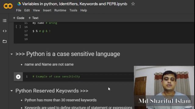 Python 2.3.3 - Variables in python, Identifiers, Keywords, type function, literals, and PEP8 смотреть онлайн