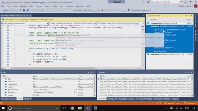Connect; 2017 Debug Azure with the Snapshot Debugger смотреть онлайн