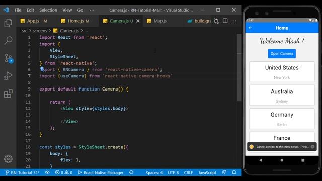 React Native Tutorial #31 - RN Camera with Hooks смотреть онлайн