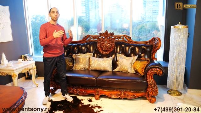 Классический кожаный диван Дакота G из массива дерева в подробном видео обзоре от Бенцони смотреть онлайн