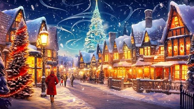 Snow Day Christmas Coffee Shop ? Christmas Ambience with Warm Jazz Music смотреть онлайн