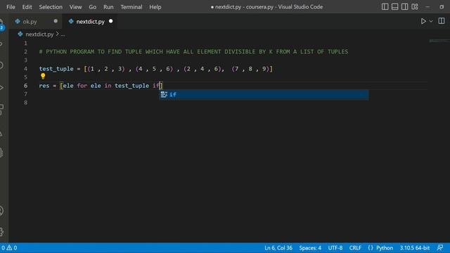 Python program to find tuple which have all element divisible by k from a list of tuples смотреть онлайн
