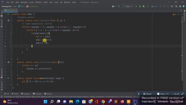 bubbleSort | DSA | Java смотреть онлайн