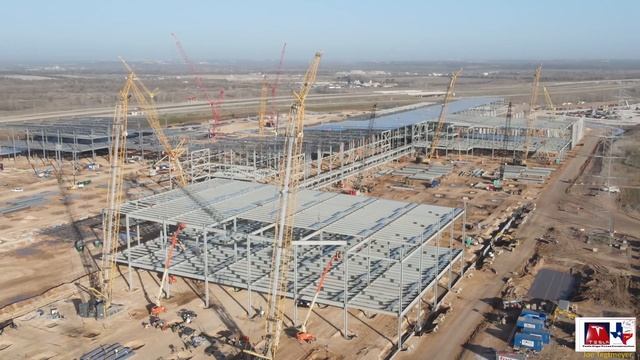 Tesla Gigafactory Texas 17 January 2021 Cyber Truck & Model Y Factory Construction Update (08:30AM) смотреть онлайн