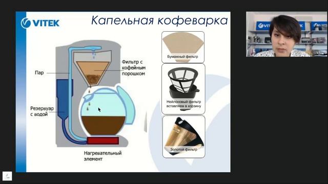 Вебинар по кофеваркам VITEK (Капельные кофеварки - Противокапельная система) смотреть онлайн