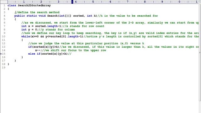 Programming Interview 20: Search value in a 2-D sorted array смотреть онлайн