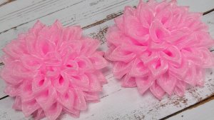 Нарядные бантики на любой праздник Школьные бантики из органзы Канзаши своими руками Мастер-класс