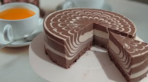 Торт без выпечки. Йогуртовый торт Зебра для диабетика.