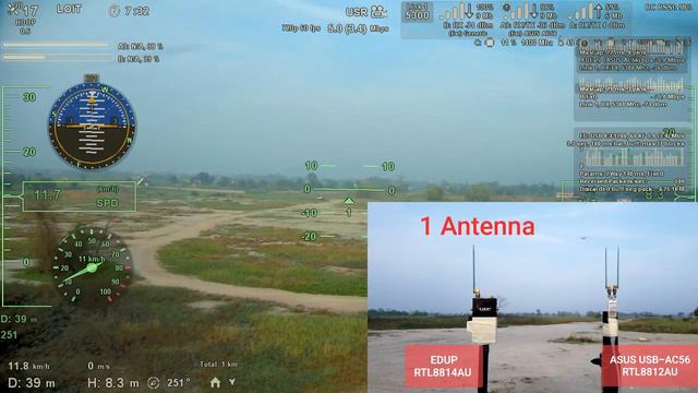 Ruby HD ..Digital FPV (TX~1mw) Test ...RTL8814AU(NEW) VS RTL8812AU(ASUS AC56)