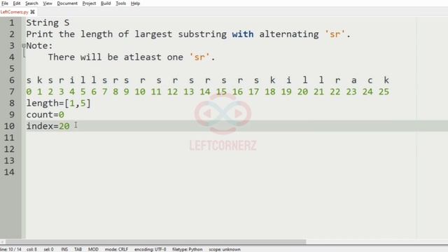 skillrack daily challenge logic and solution - length of largest substring (01-09-2020) [id -10867] смотреть онлайн