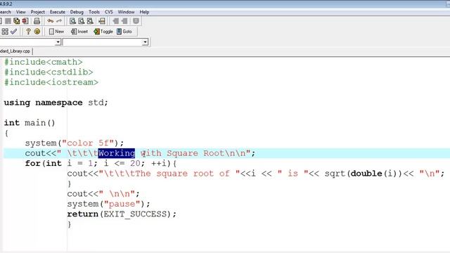 C++ Square root Tutorial Using For Loop смотреть онлайн