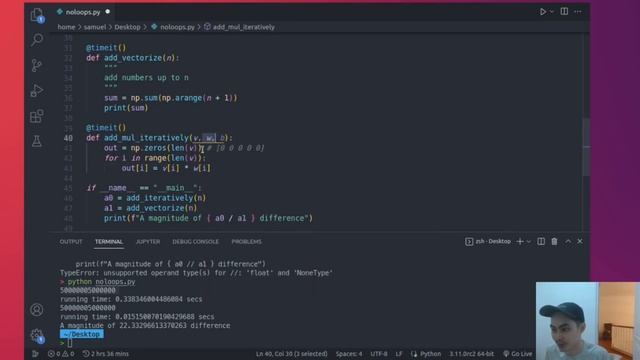 Use less for-loops, use more vectorization смотреть онлайн