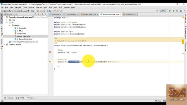 Passing values to other controller in JavaFX смотреть онлайн