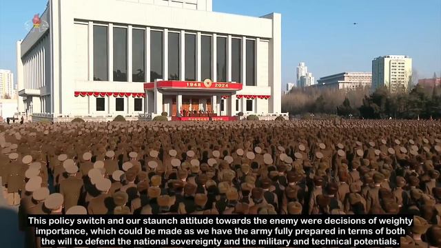 Kim Jong Un Gives Speech On People's Army Founding Day
