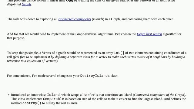 How to delete an "Island" of numbers in a 2D array in Java смотреть онлайн