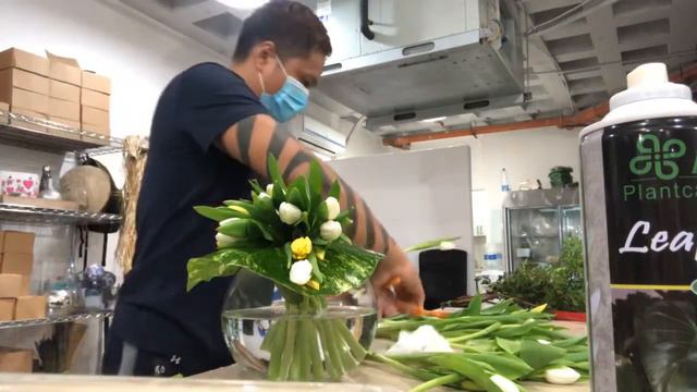 Live tulip how to make easy way elegant flower arrangement смотреть онлайн