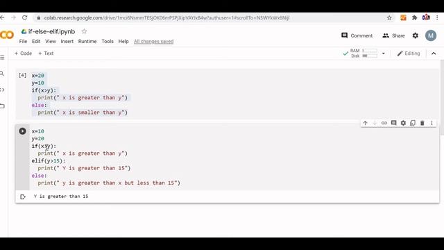Python if else and elif to execute code blocks based on condition checking True or False смотреть онлайн