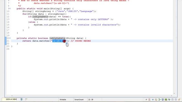 USING REGEX CHECK WHETHER STRING CONTAINS ONLY CHARACTERS IN JAVA смотреть онлайн
