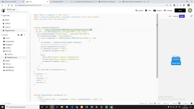 REACTNATIVE PROYECT - REGISTRO DE USUARIOS - PETICIONES POST смотреть онлайн