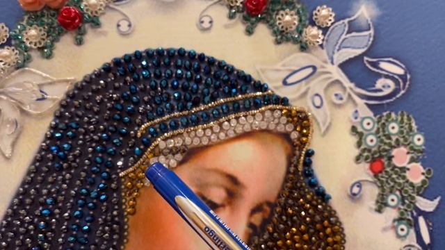 Вышивальная неделя 5. Январь 2021. Новый старт. МАДОННА Долороса. Образа в каменьях. Вышивка.