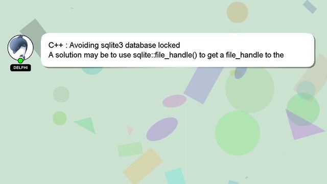 C++ : Avoiding sqlite3 database locked смотреть онлайн