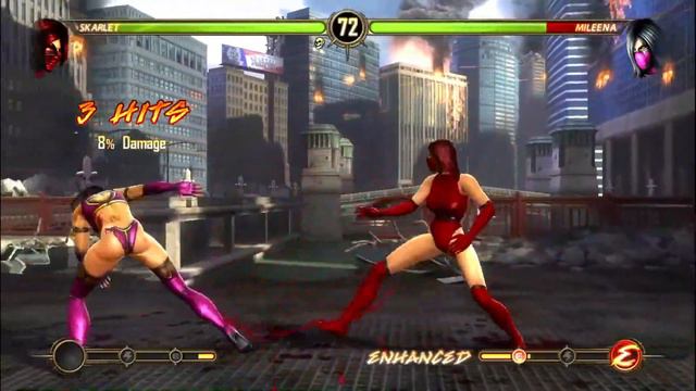 Mortal Kombat 9 - KLASSIC SKARLET MK2 MOD - NEW Medium Arcade Ladder Gameplay