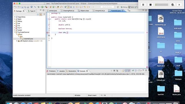 Tutorial 2 :primitive types in java. смотреть онлайн