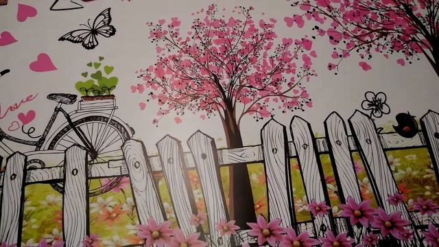 Интерьерная наклейка на стену Красочные цветы смотреть онлайн