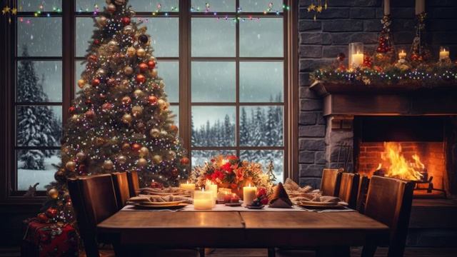?Cozy Christmas Living Room Ambience W/ Fireplace !
