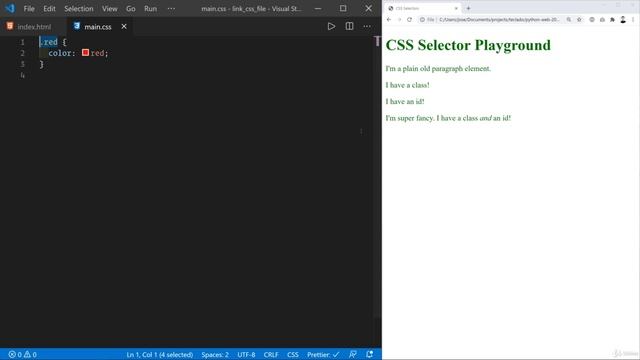05 - Page style with CSS - 002 Basic CSS selectors targeting specific elements смотреть онлайн