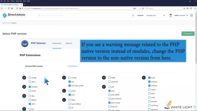 How to Enable the Mailparse Extension of PHP Using CloudLinux Selector in DirectAdmin WhiteLight смотреть онлайн