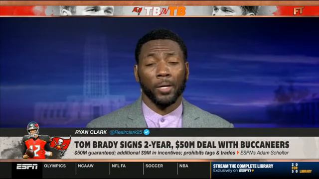 ESPN FIRST TAKE | Stephen A. Smith react to Tom Brady signs 2-year, $50m deal with Buccaneers смотреть онлайн