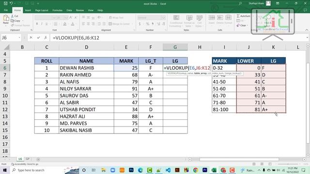 How to Generate Excel Result Sheet using VLOOKUP Function| EXCEL VLOOKUP GP and LG Calculation| P-3 смотреть онлайн