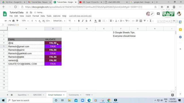 5 Tips for Google sheet QRCODE, Email Validation, Comment, Trim, Sparkling in Google Sheet смотреть онлайн