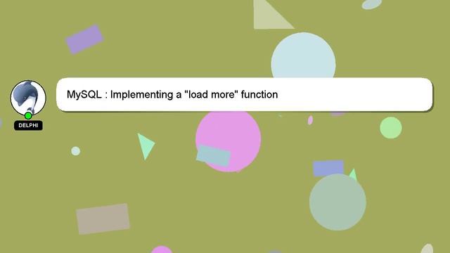 MySQL : Implementing a "load more" function смотреть онлайн