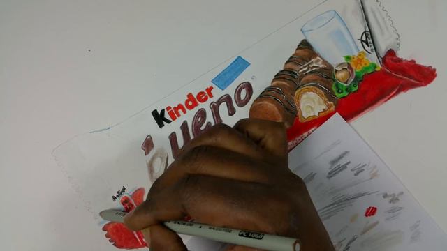 Drawing a Kinder Bueno chocolate bar - hyperrealistic art смотреть онлайн