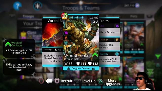 Gems of War: Oracle Class Trial, WLE, Team Building Focused on Centuars. смотреть онлайн