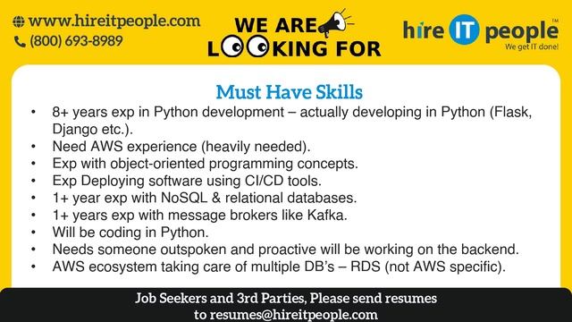Python Developer Jobs | Washington, DC | Job ID: 36116 | смотреть онлайн